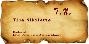 Tiba Nikoletta névjegykártya