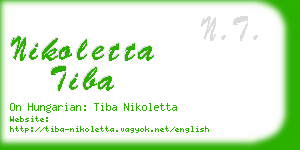 nikoletta tiba business card